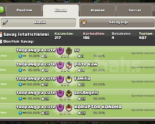 13 seviye klan