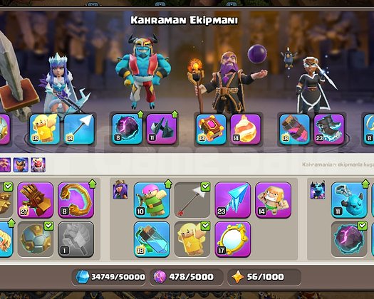 ÇOK iYİ 228 SEVİYE 17 BB HEROLAR MAX DUVARLAR MAX