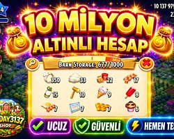 40 LEVEL 1000 DEPO 10 MİLYON ALTIN DOLU HESAP