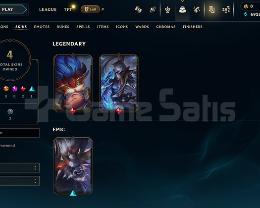 EUW Unranked | 4 Kostüm - 35 Hero | LoL Hesap