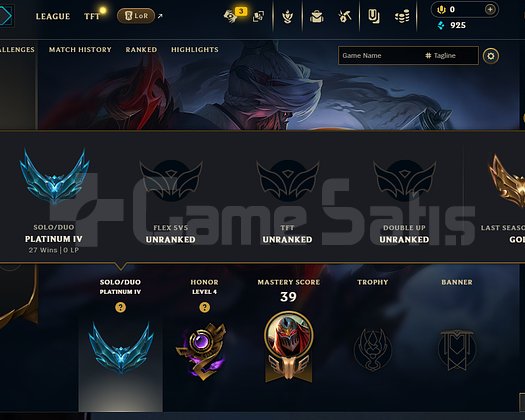 EUW PLAT 4 +30 -10 ZED SKIN