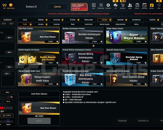 34K Materyalli 58 Seviye Zula Hesabı