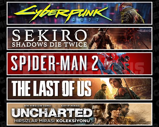 Cyberpunk + Sekiro + Spider 2 + TLOU1 + Uncharted