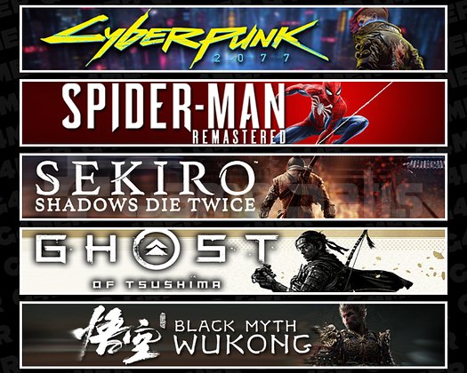 Cyberpunk + Spider 1 + Sekiro + Tsushima + Wukong
