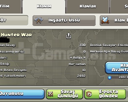 USTA 1 24 SEVİYE BAŞKENT 10 GÜZEL İSİM GLOBAL KLAN