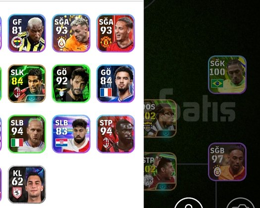 3120 GÜÇ FULL KADRO EFOOTBALL HESABI