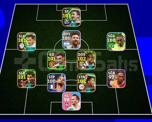 3120 GÜÇ FULL KADRO EFOOTBALL HESABI