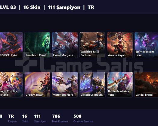 TR / 83 LVL + 16 SKİN + SILVER III !!