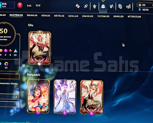 Euw Faker imzalı ahri özel skinli hesap