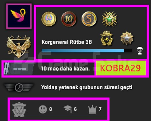 FACEİT+19K OYUN+7 MADALYA 384 WİN 919 SAAT SEÇKİN
