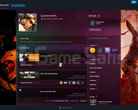 SATILIK MAİNLEMELİK STEAM HESABI