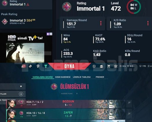 584 PeekRR - Güncel İmmortal 1 472 Level