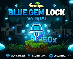 Growtopia 50x Blue Gem Lock BGL | 7/24 Oto Teslim