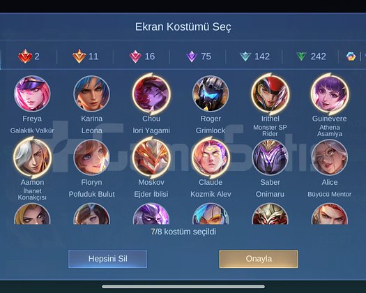 TR ID MEGA 4 HESAP DOPDOLU 524 SKİNN