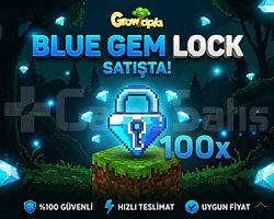 Growtopia 100x Blue Gem Lock BGL | 7/24 Oto Teslim