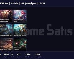 EUW / 60 LVL + 9 SKİN + UNRANKED !!
