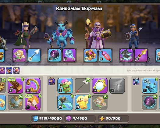 BB18 Ekipman eksiksiz Clash Royal Hesabı var