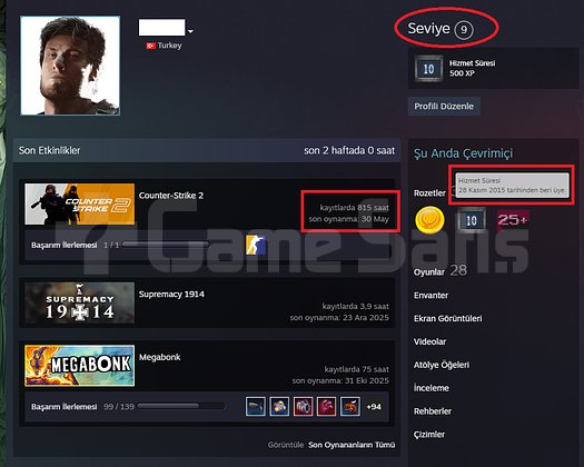 TR ANINDA TESLİM | 7 MADALYA | 815 SAAT| FACEIT