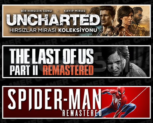 Uncharted + The Last Of Us 2 + SpiderMan RE
