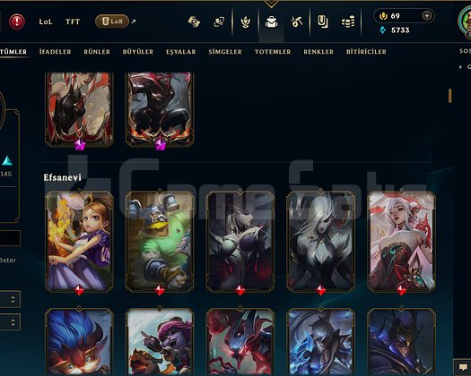 522 LEVEL / 329 SKİN / FUL HERO +MAİL +14K SATIŞ