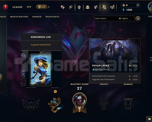 TR 19 LEVEL PYKE LUX TRYNDA SKIN HANDMADE MAILSİZ