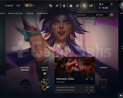 EUW 16 LEVEL HANDMADE NILAH SONA SKIN MAIL ONAYSIZ