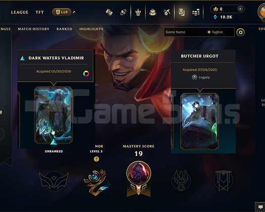 EUW 16 LEVEL HANDMADE VLAD DARIUS URGOT MAIL ONAYS