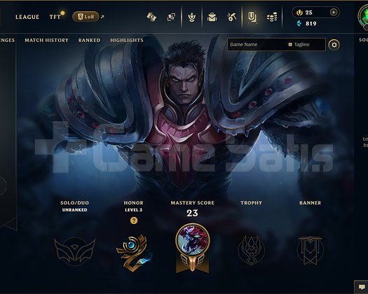 EUW 15 LEVEL HANDMADE GAREN TRISTANA SKIN MAILSİZ
