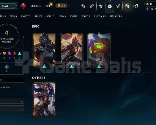 EUW Unranked | 4 Kostüm - 13K Mö | LoL Hesap