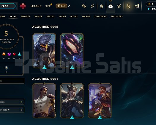 EUW Unranked | 5 Kostüm - 12K Mö | LoL Hesap