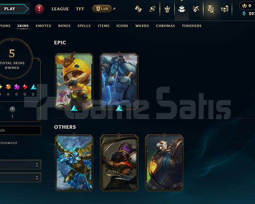 EUW Unranked | 5 Kostüm - 30 Hero | LoL Hesap