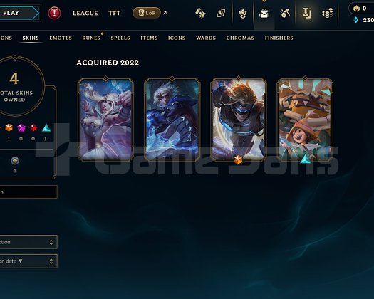 EUW Unranked | 4 Kostüm - 43 Hero | LoL Hesap