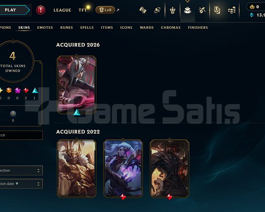 EUW Unranked | 4 Kostüm - 46 Hero | LoL Hesap