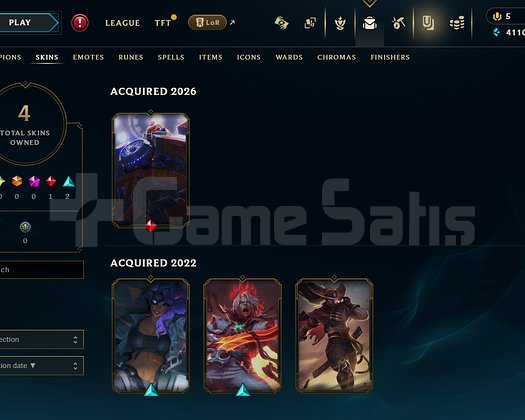 EUW Unranked | 4 Kostüm - 28 Hero | LoL Hesap