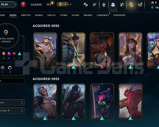 EUW Gold 4 | 9 Kostüm - 67 Hero | LoL Hesap