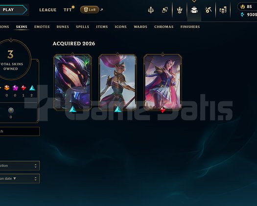 EUW Unranked | 3 Kostüm - 35 Hero | LoL Hesap
