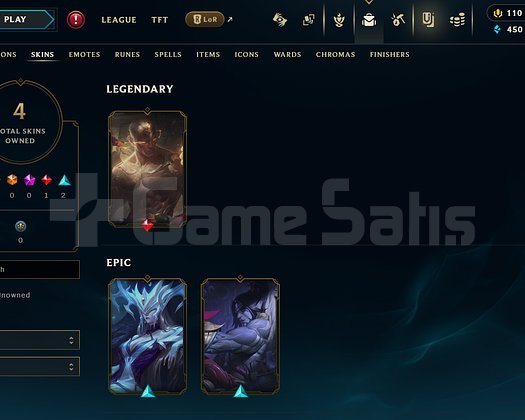 EUW Unranked | 4 Kostüm - 36 Hero | LoL Hesap