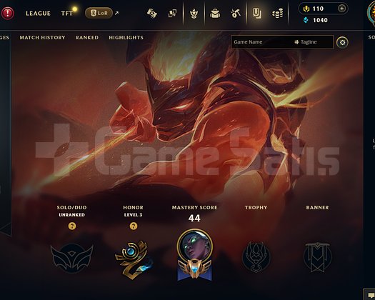 EUW Unranked | 4 Kostüm - 58 Hero | LoL Hesap