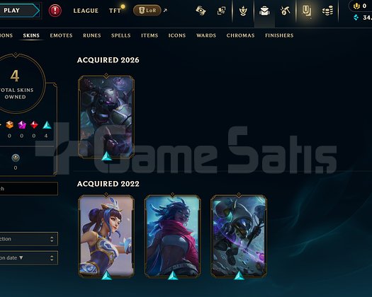 EUW Unranked | 4 Kostüm - 34K Mö | LoL Hesap