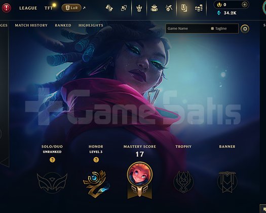 EUW Unranked | 4 Kostüm - 34K Mö | LoL Hesap
