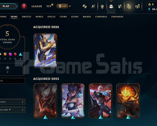 EUW Unranked | 5 Kostüm - 24K Mö | LoL Hesap