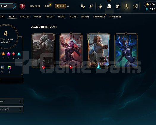 EUW Unranked | 4 Kostüm - 24K Mö | LoL Hesap