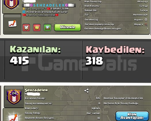 ŞEHZADELER 24 SEVİYE BASKENT MAX HARİKA KLAN