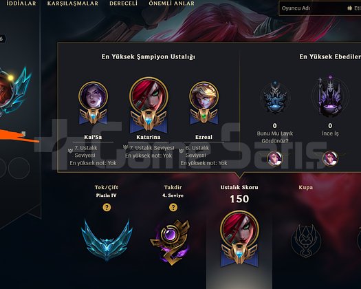 TR PLAT3 21 WİN 23 LOSE 11 SKİN +26lp