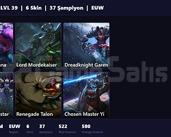 EUW / 39 LVL + 6 SKİN + UNRANKED !!