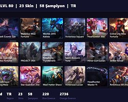 TR / 80 LVL + 23 SKİN + GOLD MMR !!