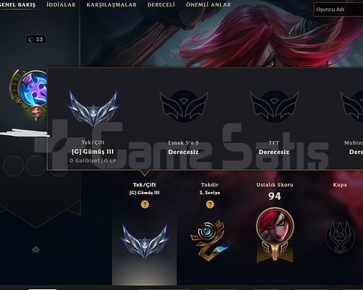 0 WİN 1 LOSE YERLEŞTİRME BİTMEDİ SİLVER 3 +60