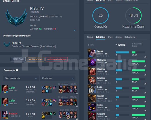 EUW PLAT 4 +30 -10