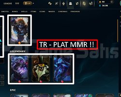 TR / 118 LVL + 34 SKİN + PLAT MMR !!