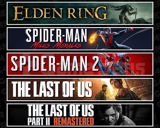 Elden + Miles + Spider 2 + TLOU1 + TLOU2